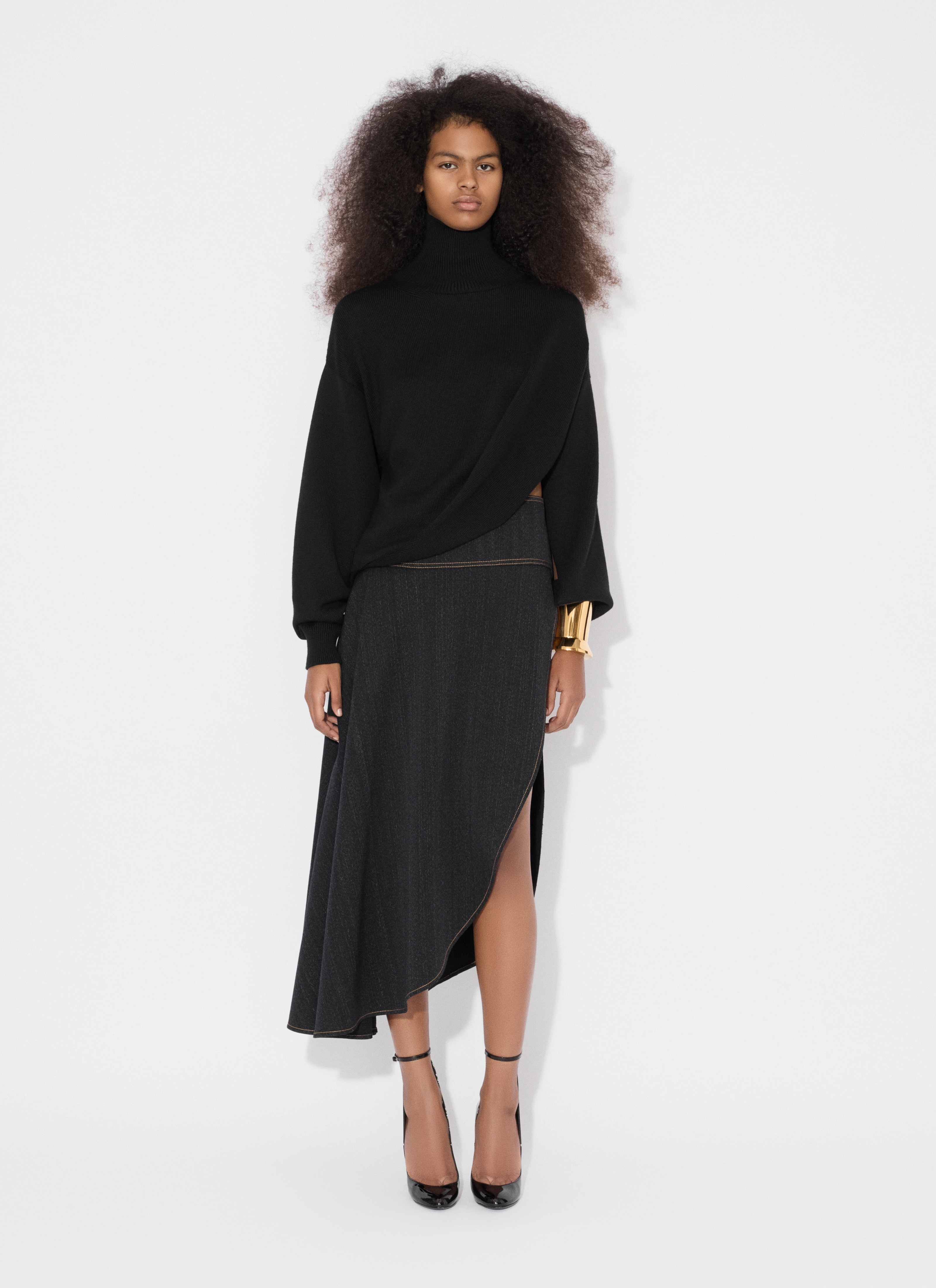ASYMMETRICAL SKIRT IN DENIM - 2