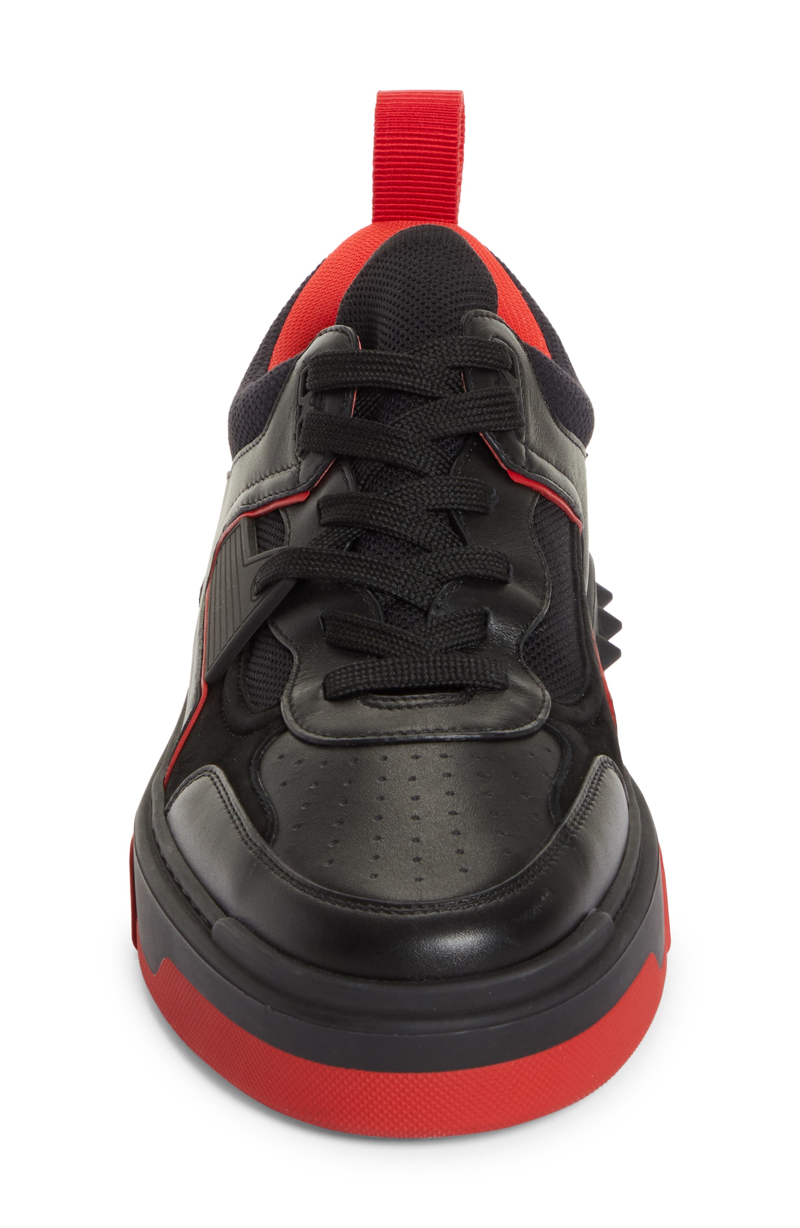 Christian Louboutin Astroloubi Spike Sneaker in H358 Black/Loubi at Nordstrom - 4