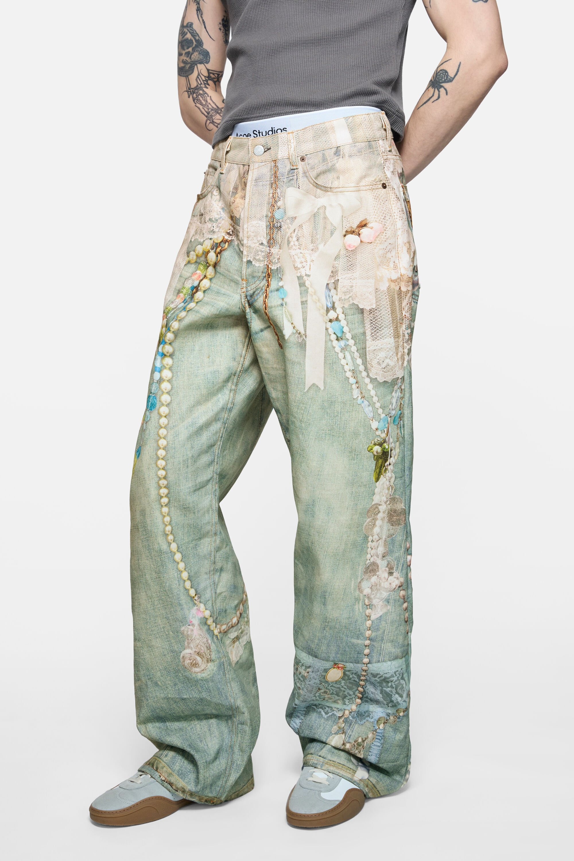 Loose fit jeans - 1981 - White/green - 4
