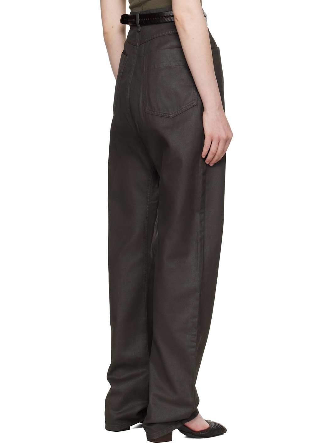 Brown Dropped Crotch Jeans - 3