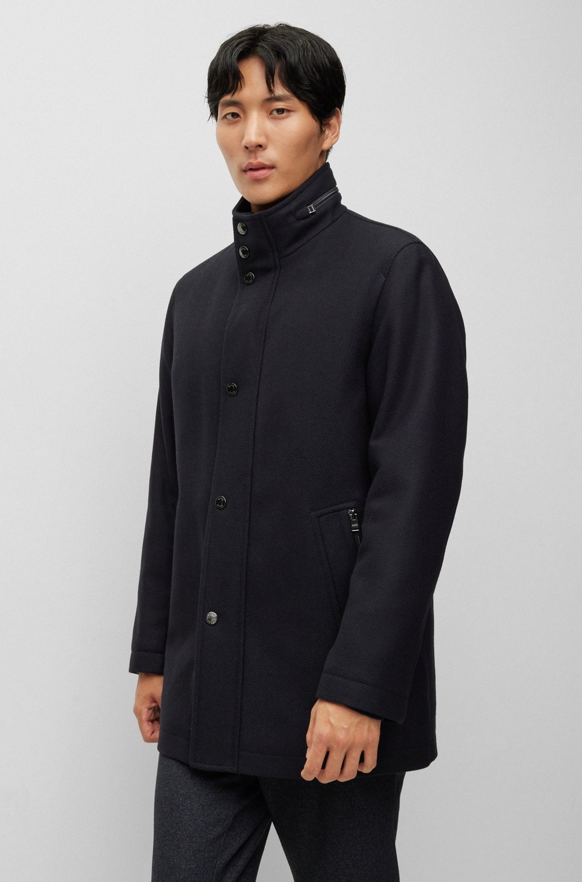 RELAXED-FIT COAT IN A MELANGE WOOL BLEND - 6