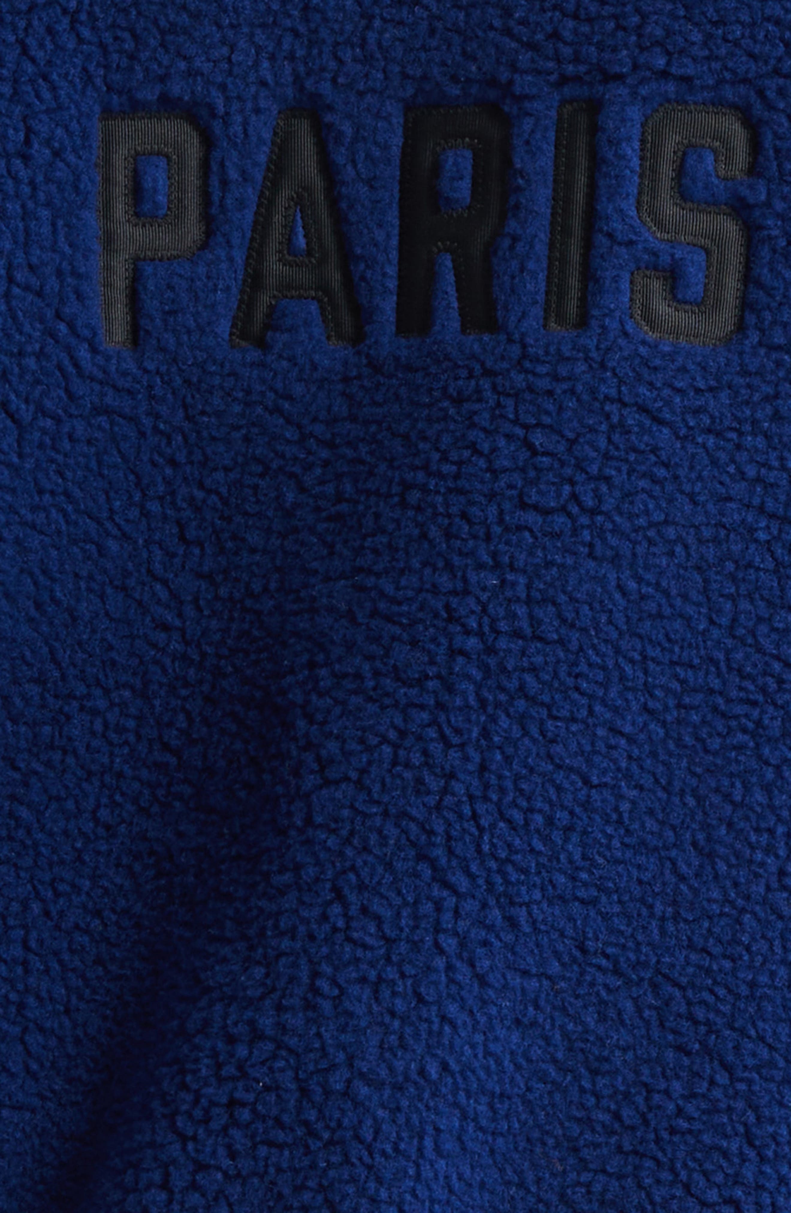 Givenchy Logo Embroidered Couture Sleeve Fleece Jacket in Bright Blue at Nordstrom - 7