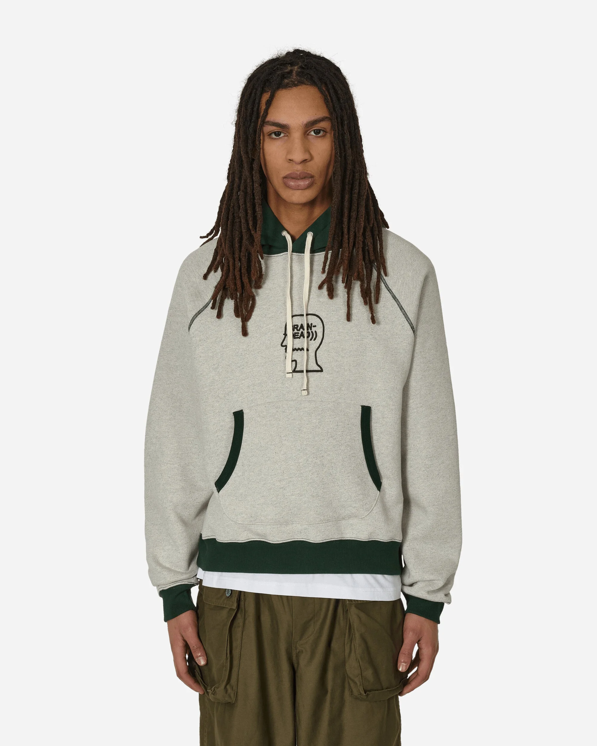 Fleece Logo Head Raglan Hoodie Oatmeal - 1