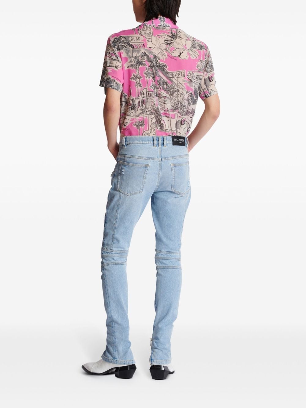 Biker mid-rise skinny jeans - 4