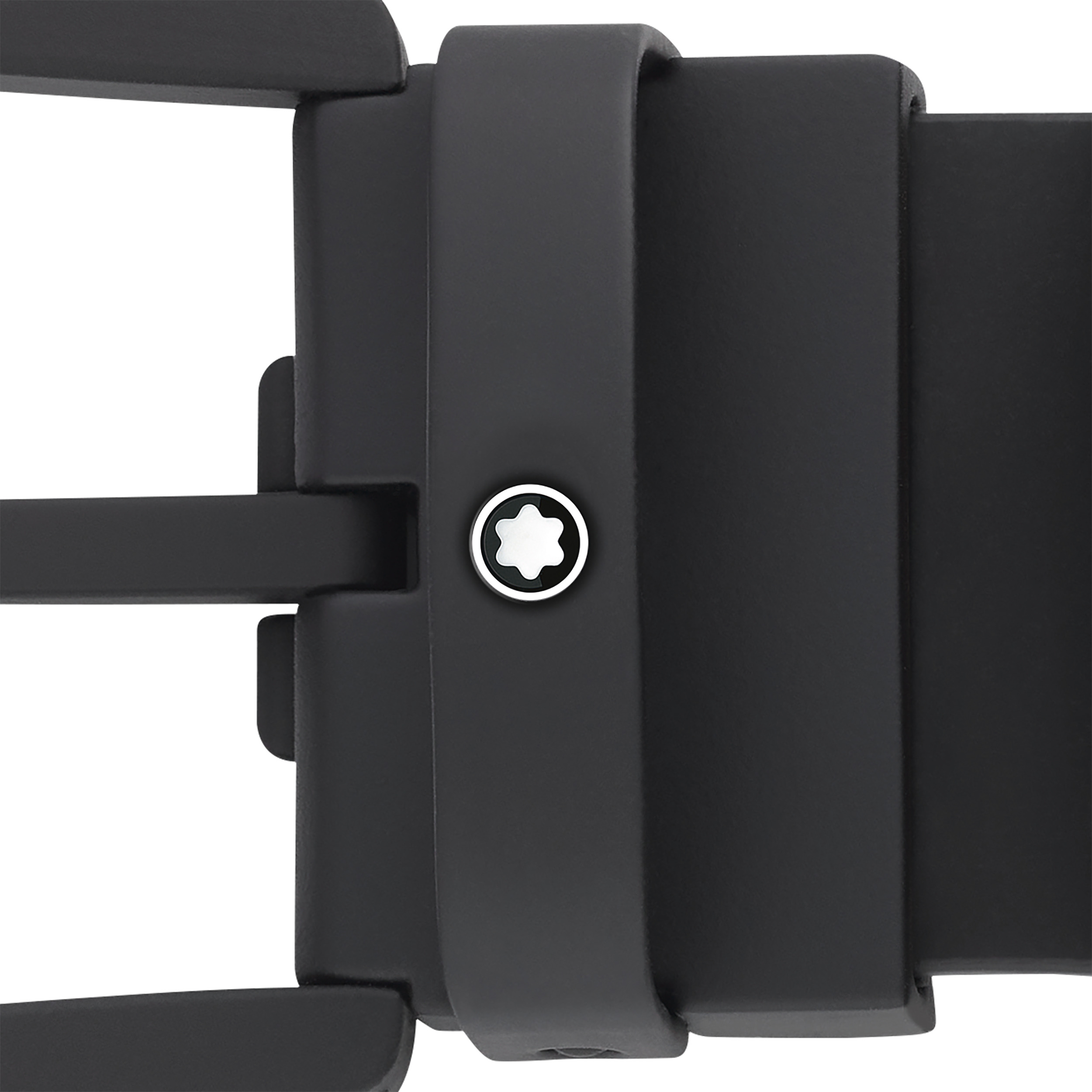 Horseshoe buckle black 35 mm leather belt - 4