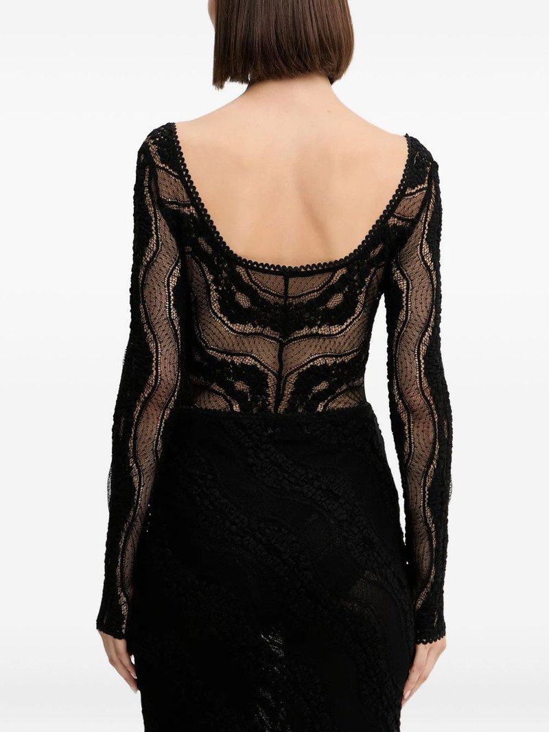 Charo Ruiz long-sleeve lace bodysuit outlook