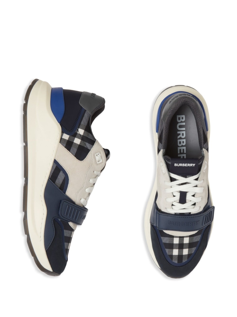 checked canvas chunky sneakers - 5