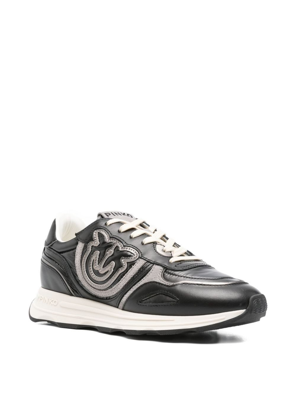 leather logo-detail sneakers - 2