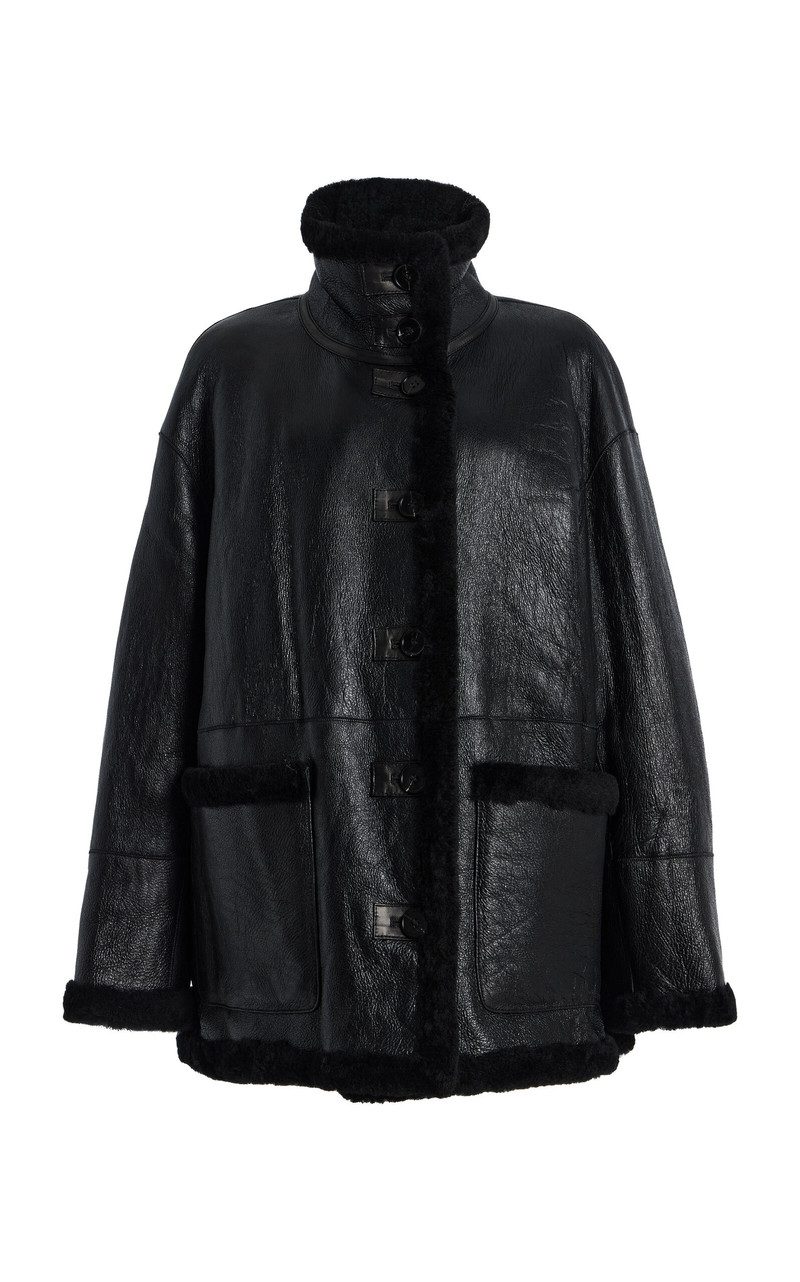 Heather Reversible Shearling Jacket black 1