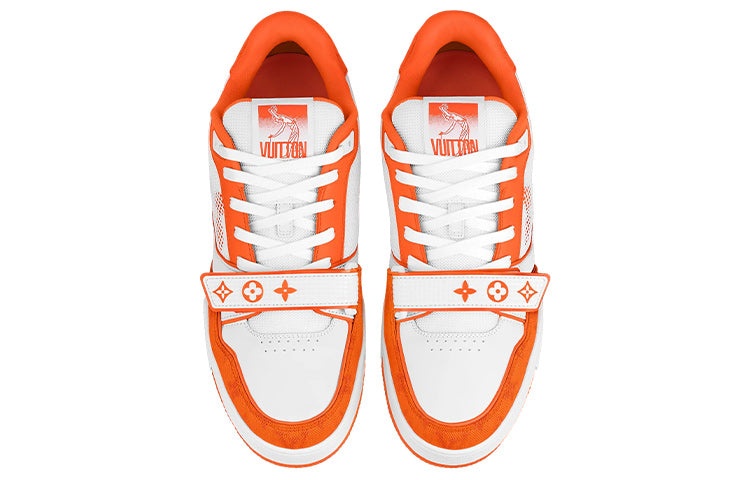 LOUIS VUITTON LV Trainer 'White Orange Velcro' 1A9ZBI - 3