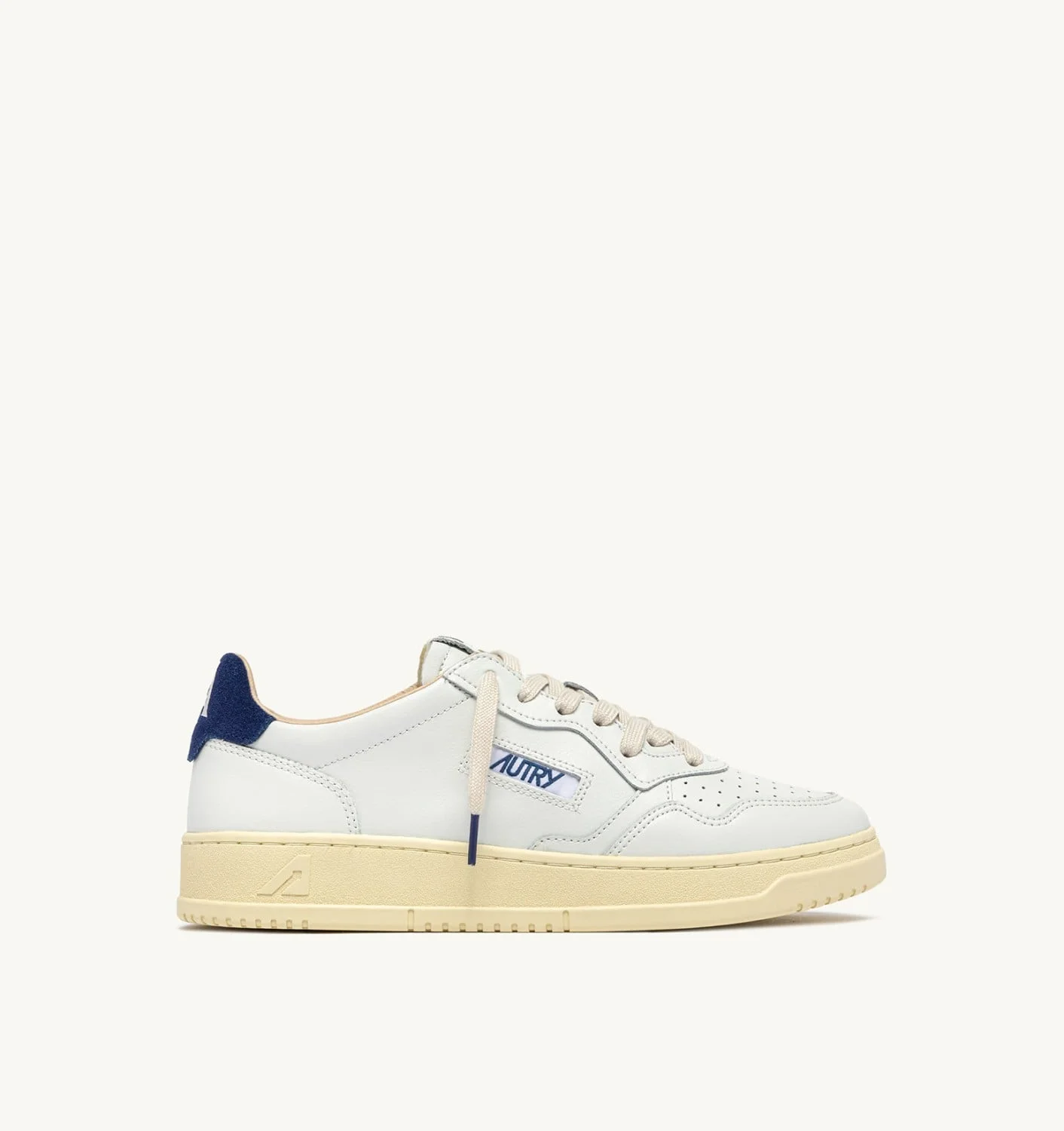 MEDALIST LOW SNEAKERS IN WHITE LEATHER AND BLUE DEPTHS SUEDE - 1