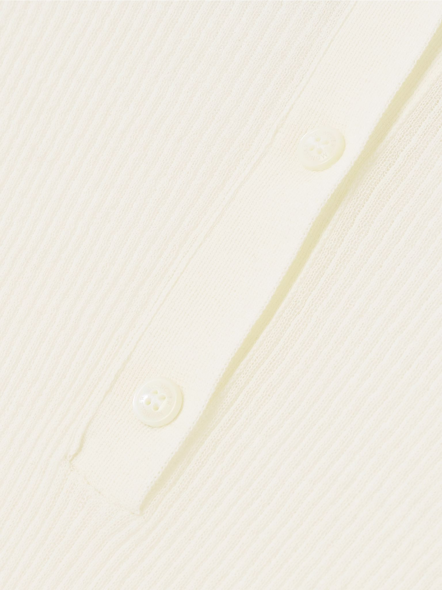 Ribbed cotton-blend polo shirt Off-white - 5