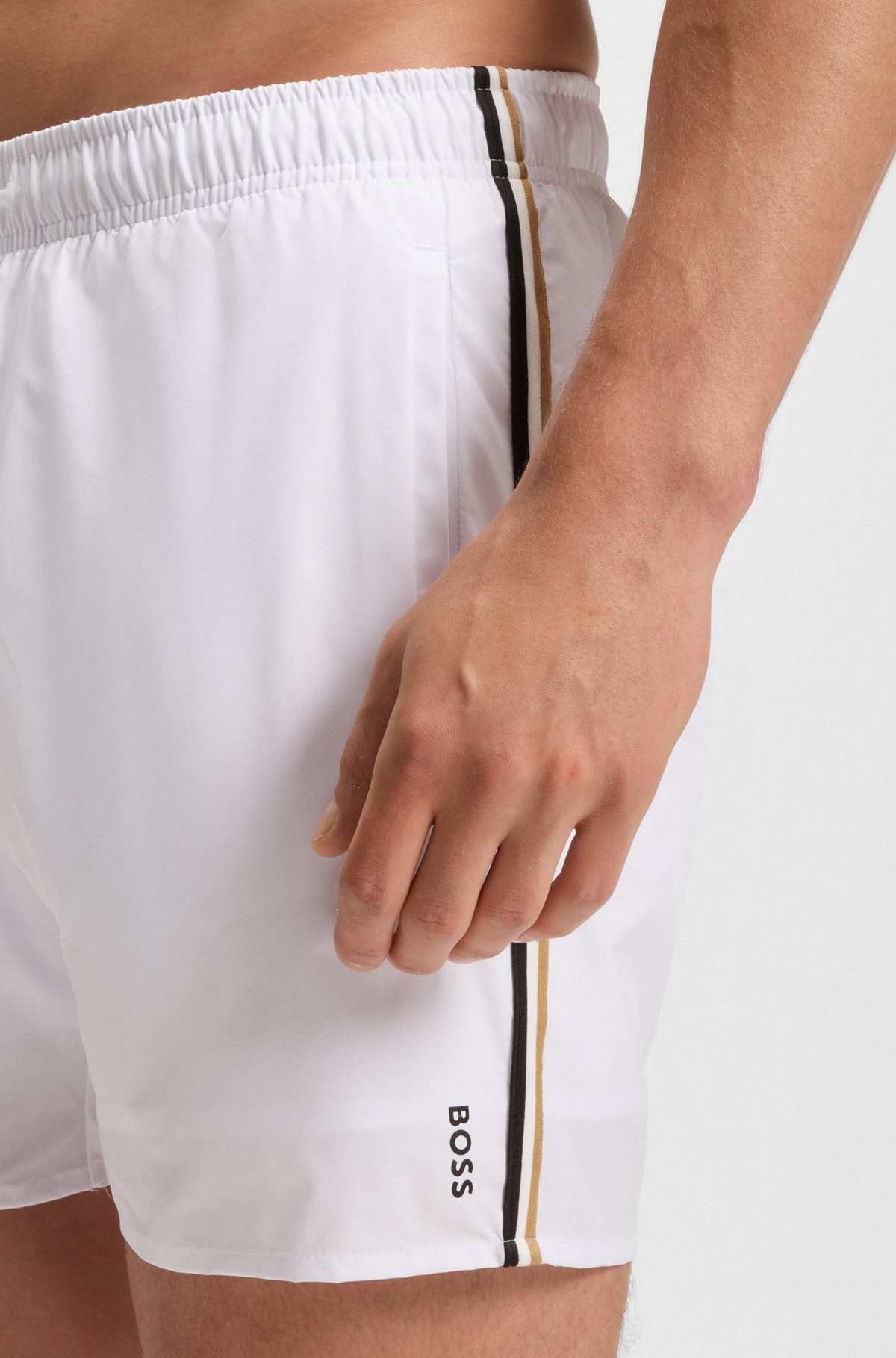 SWIM SHORTS WITH SIGNATURE STRIPE AND LOGO - 3