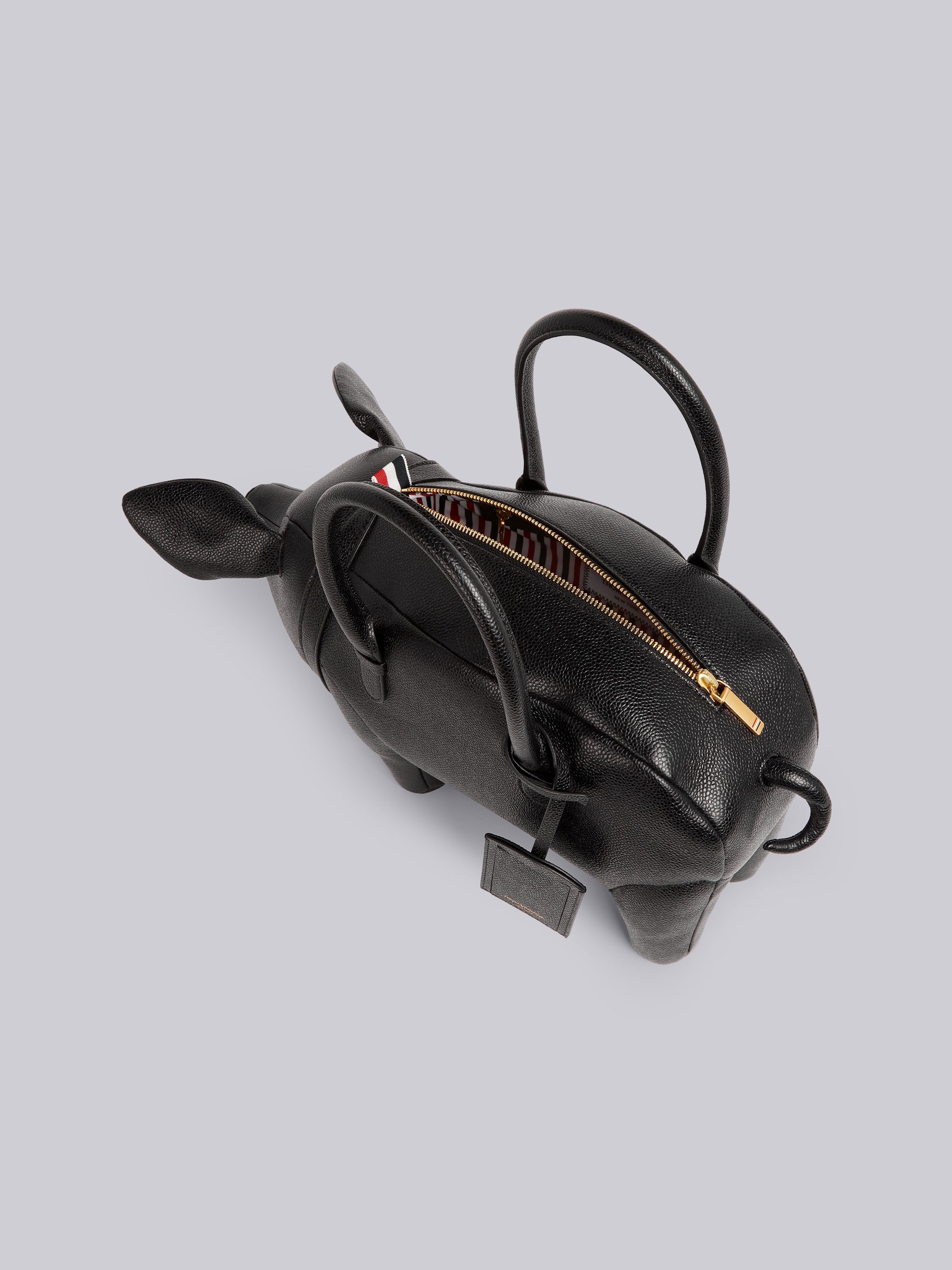 Black Pebbled Calfskin Pig Bag - 5