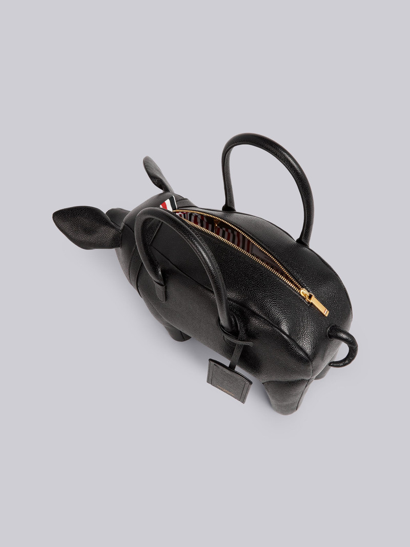 Black Pebbled Calfskin Pig Bag 5