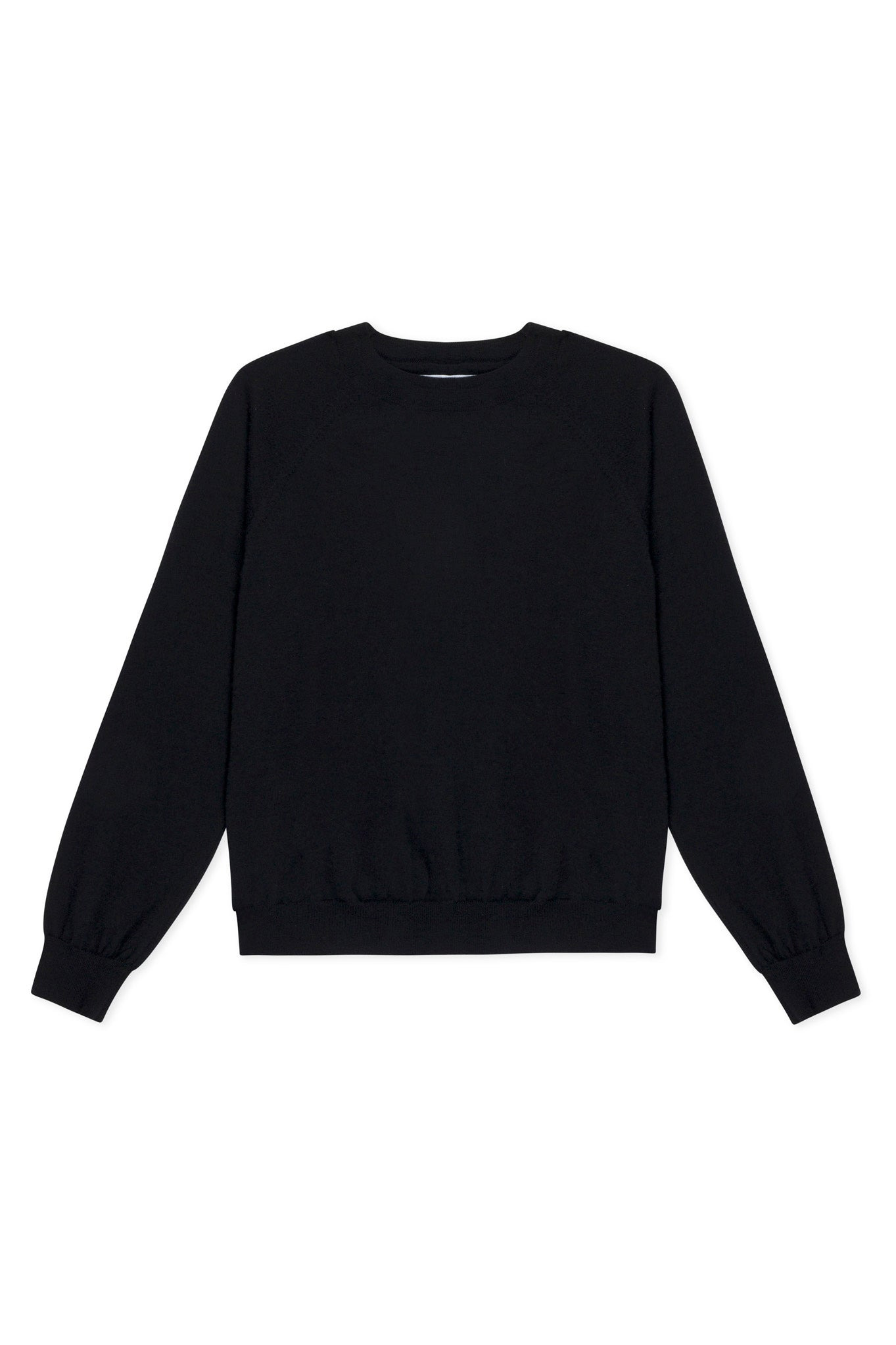 BLACK CASHMERE RAGLAN SWEATER - 5