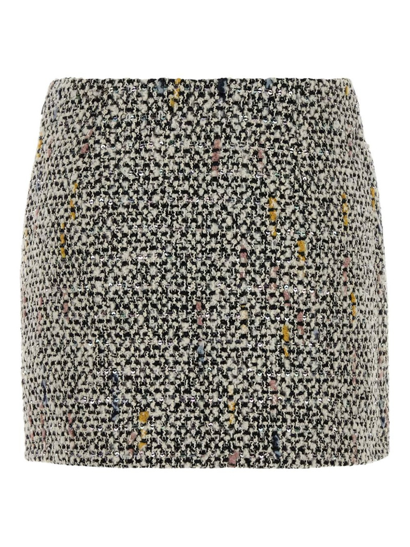 Alessandra Rich tweed sequinned mini skirt outlook