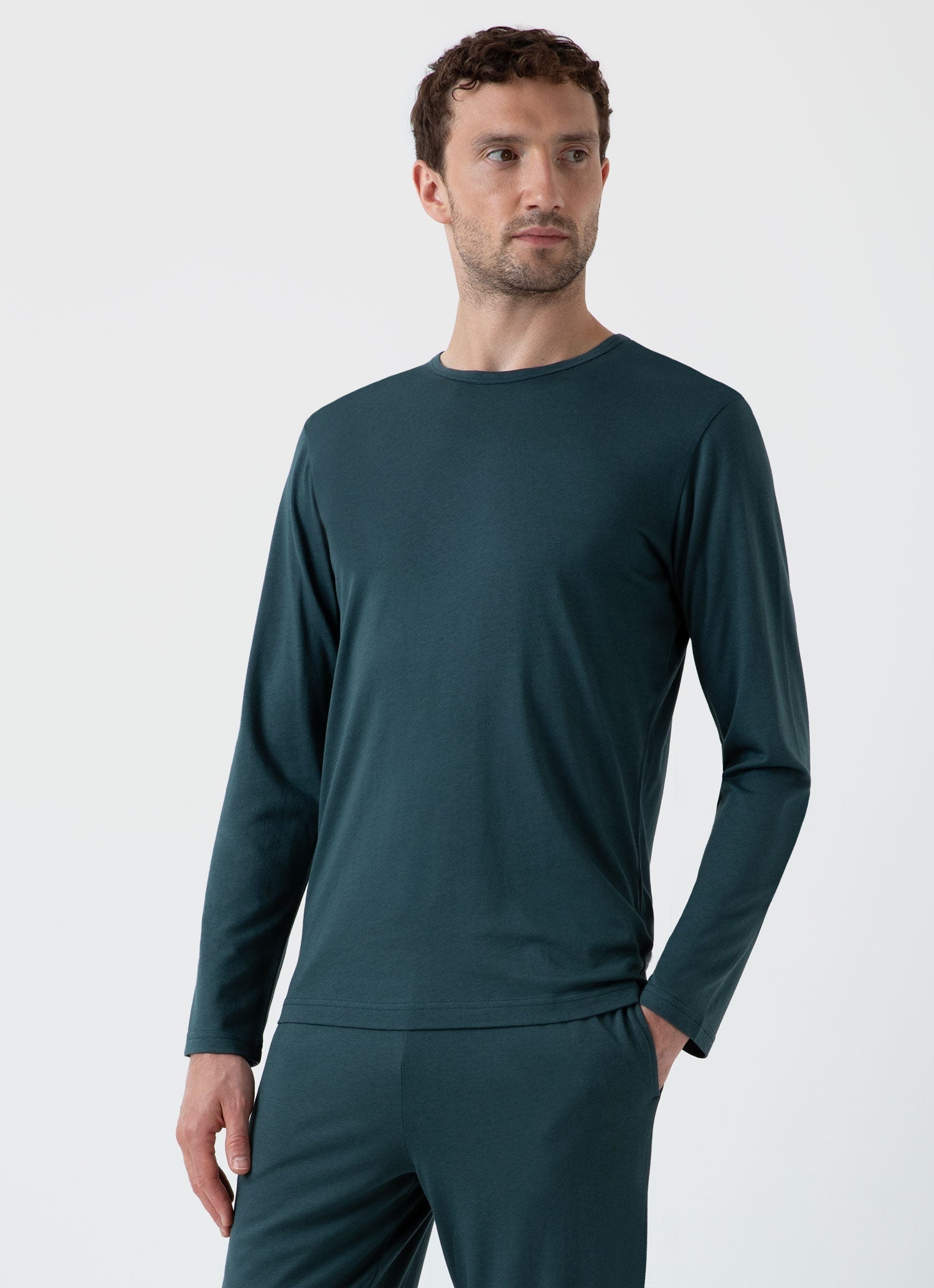 Long Sleeve Cotton Modal Lounge T‑shirt - 2