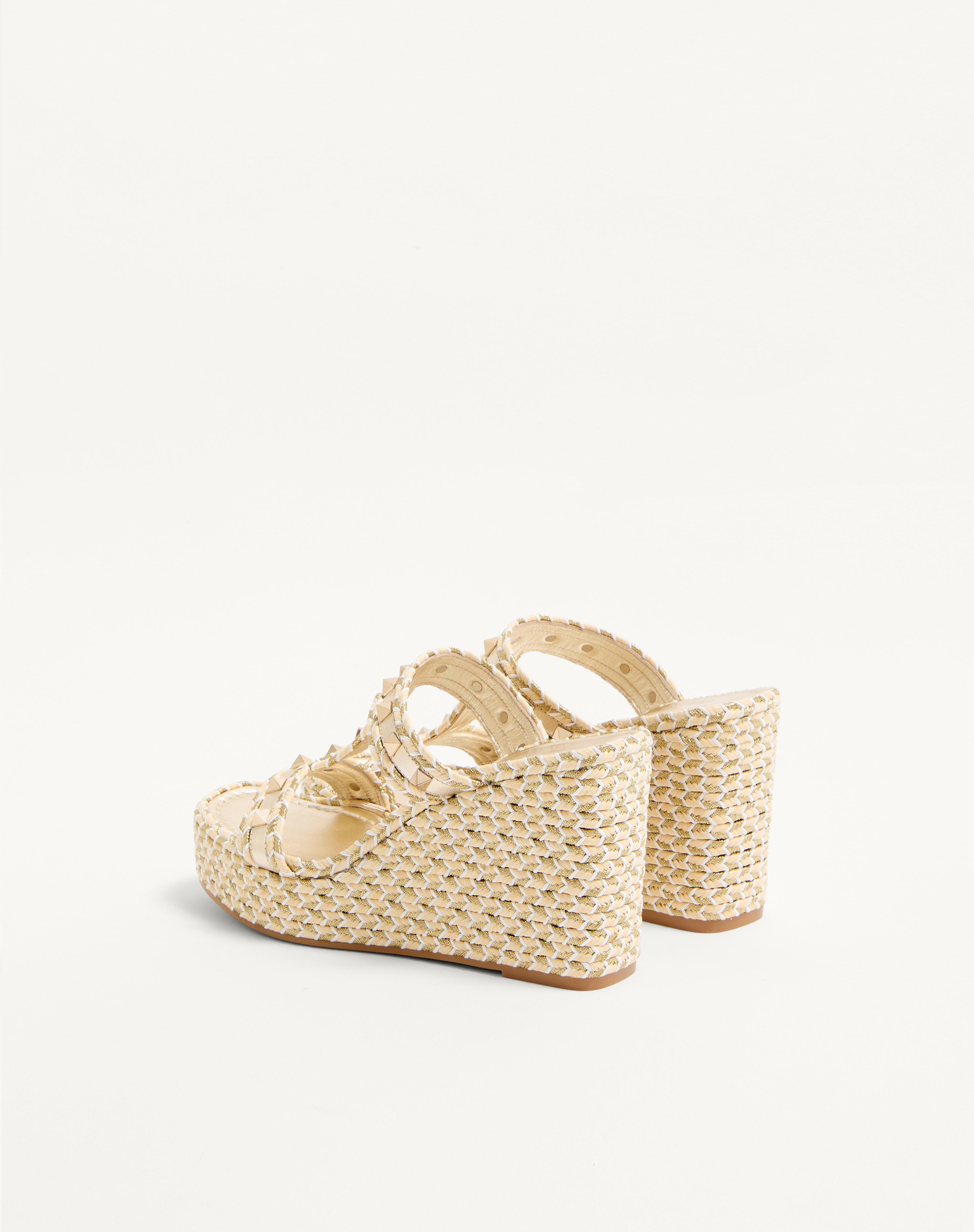 ROCKSTUD LAMINATED NAPPA WEDGE SANDAL 90 MM - 5