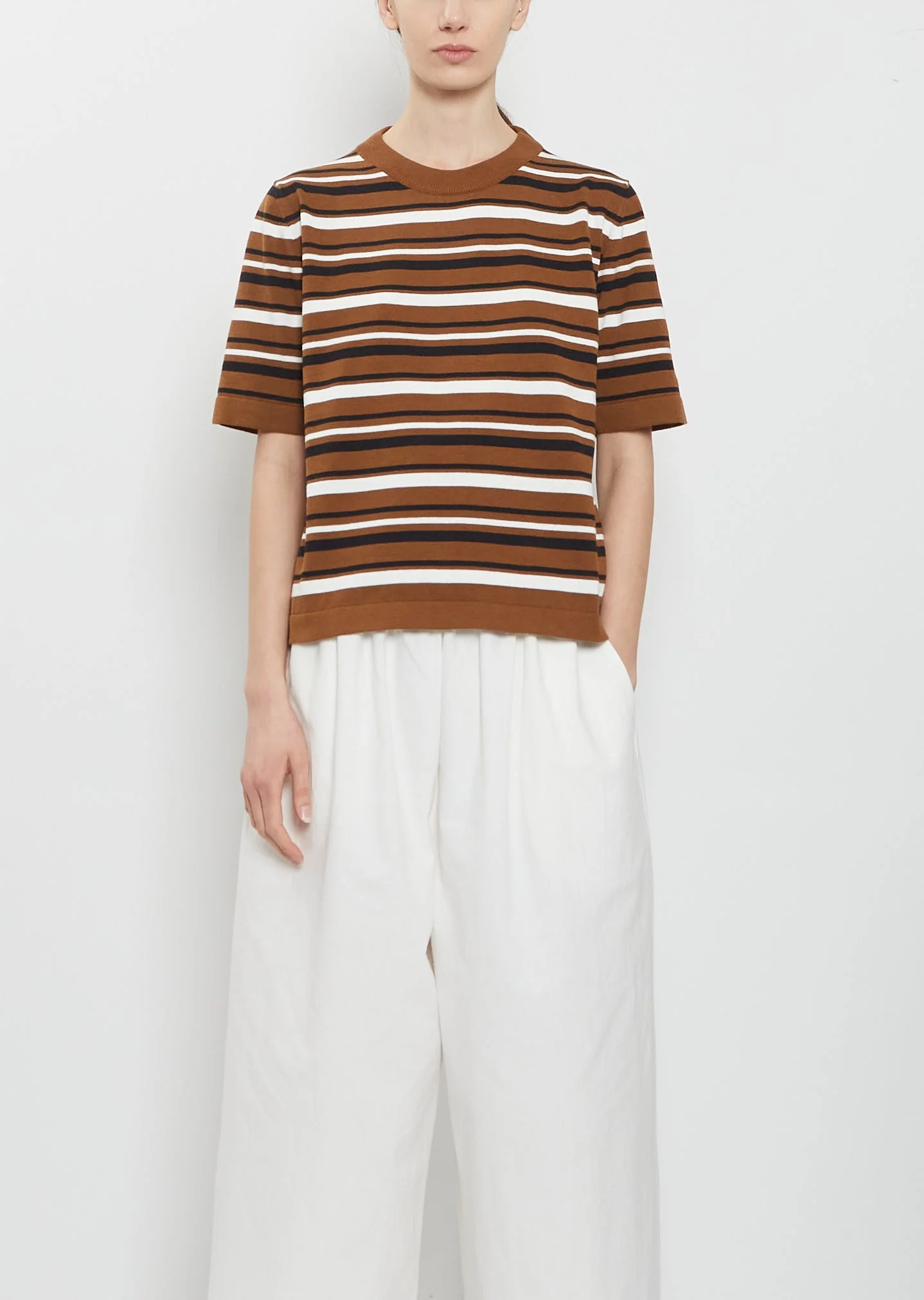 Knitted Cotton Linen T-Shirt - 1