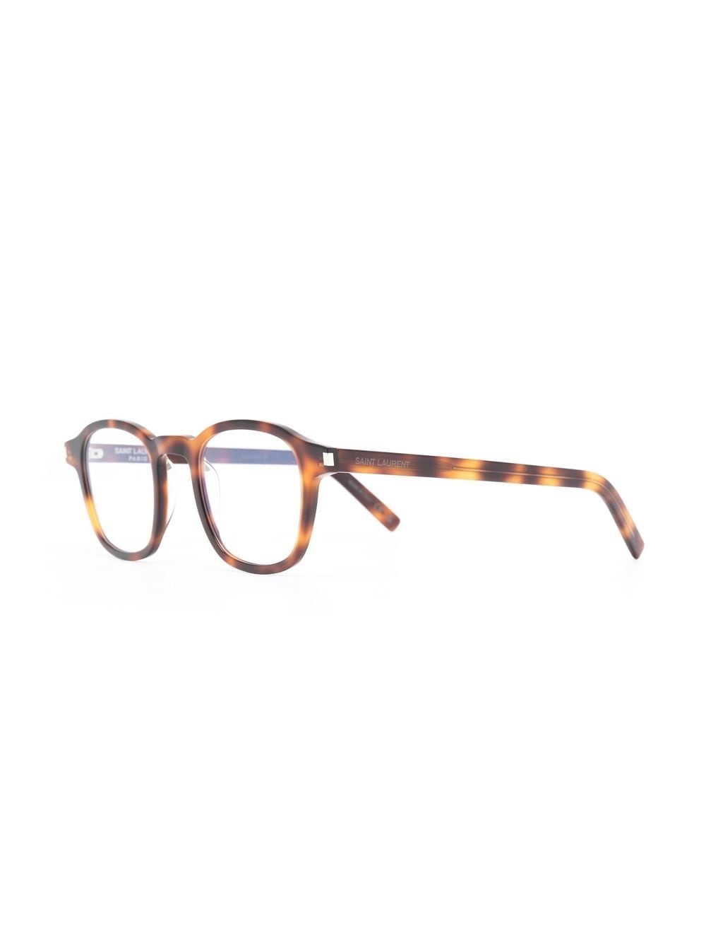 tortoiseshell-effect square-frame glasses - 2