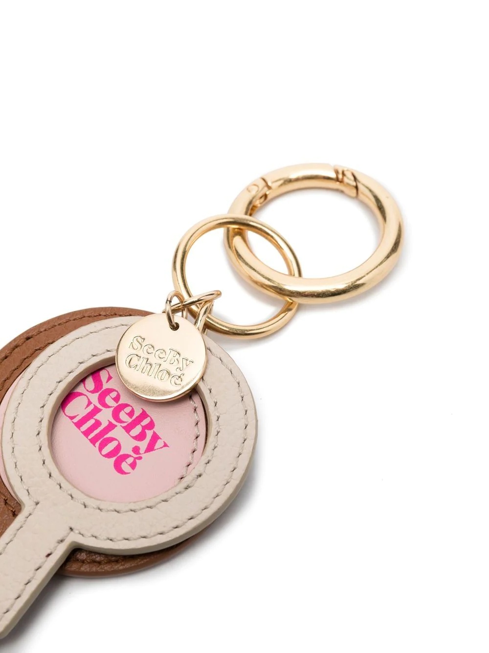 logo-print leather keyring - 3