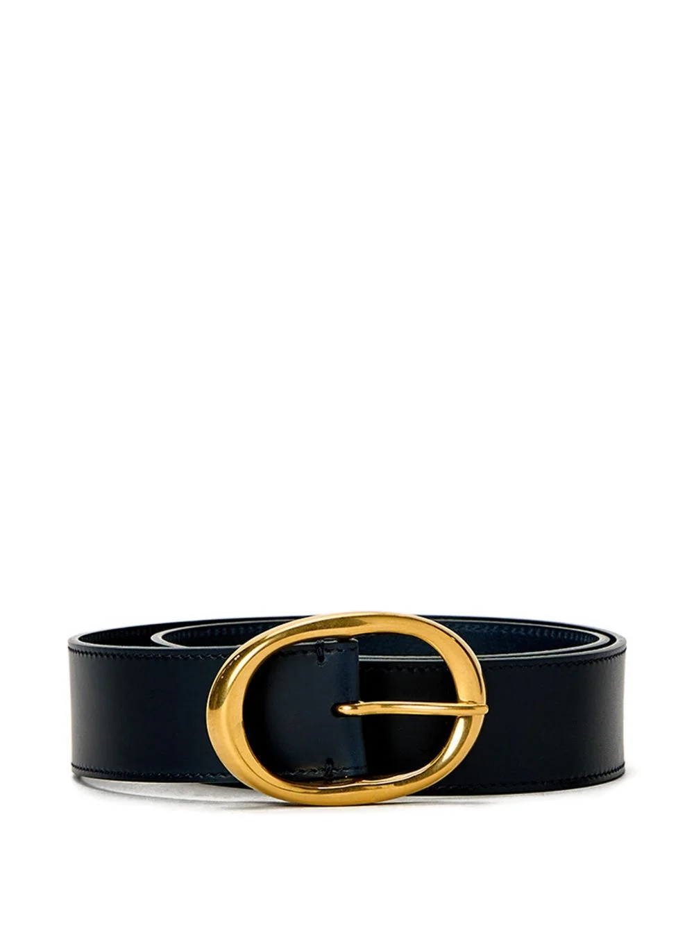 oval-buckle wide belt - 1