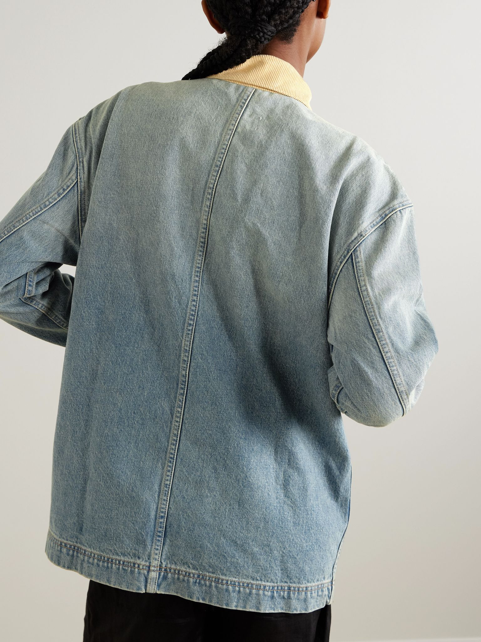 Hayden corduroy-trimmed denim jacket Light denim - 3