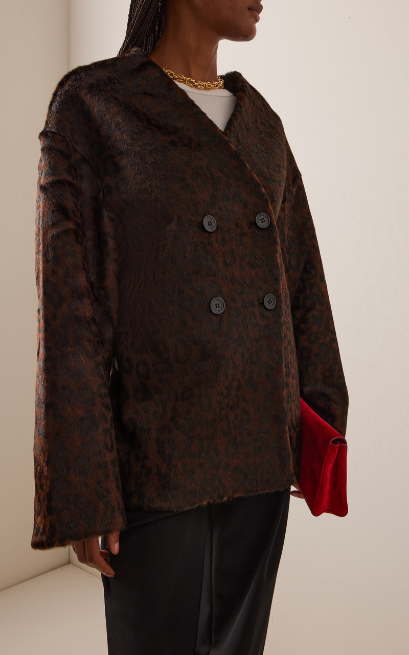 The Frankie Shop Valentina Faux Fur Jacket animal outlook