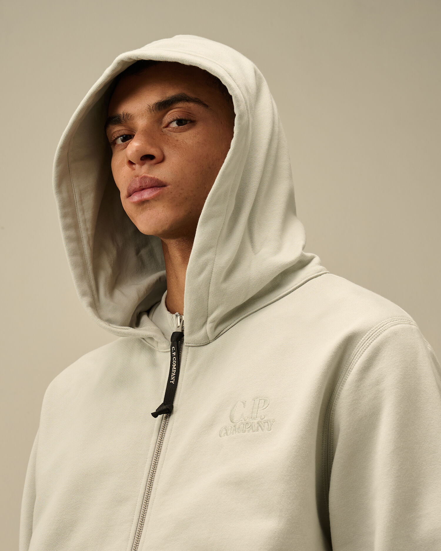 Diagonal Raised Fleece Full Zip Logo Sweatshirt - 6