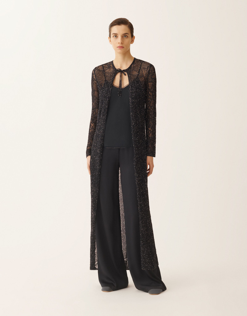 Long cardigan in midnight blue micro sequins 3