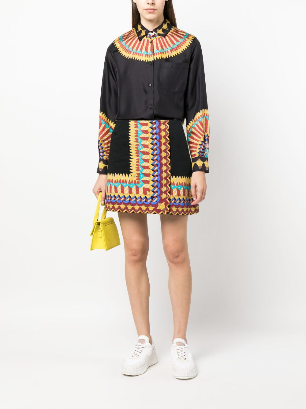 geometric-print cotton-twill miniskirt - 2