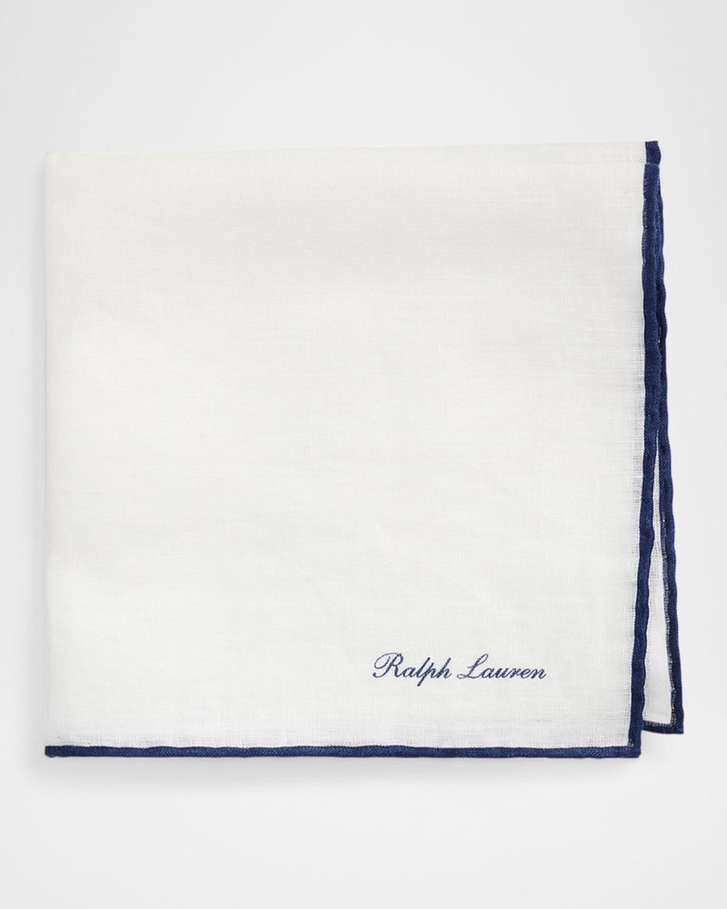 Ralph Lauren Men's Tipped Linen Pocket Square outlook