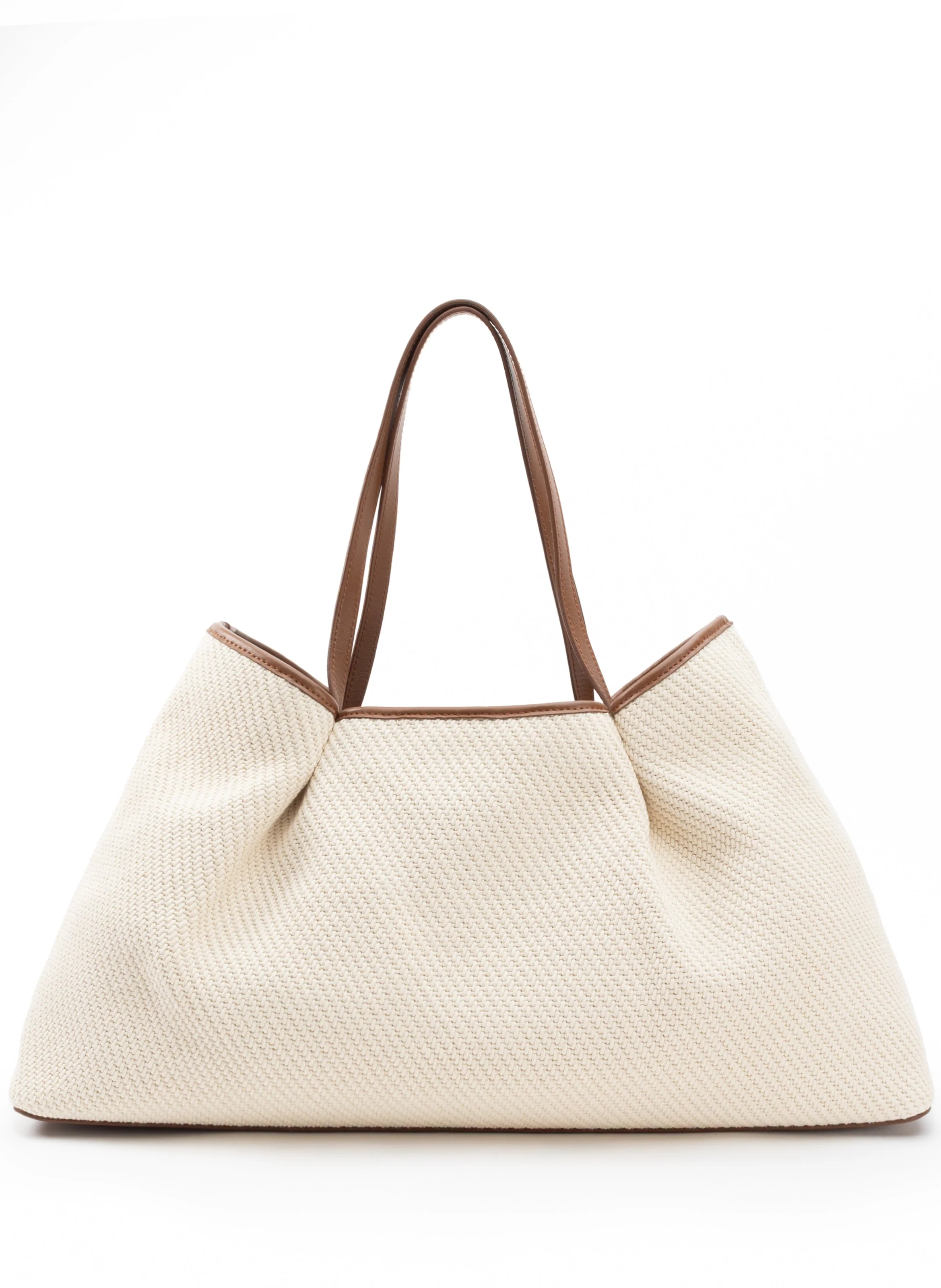 Dimple Tote Canvas/Leather Ecru/Cognac - 1