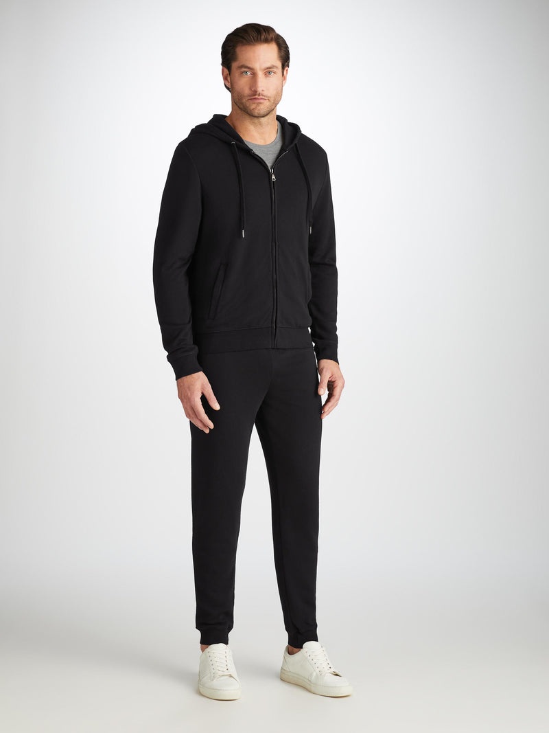 Men's Hoodie Quinn Cotton Modal Black - 3