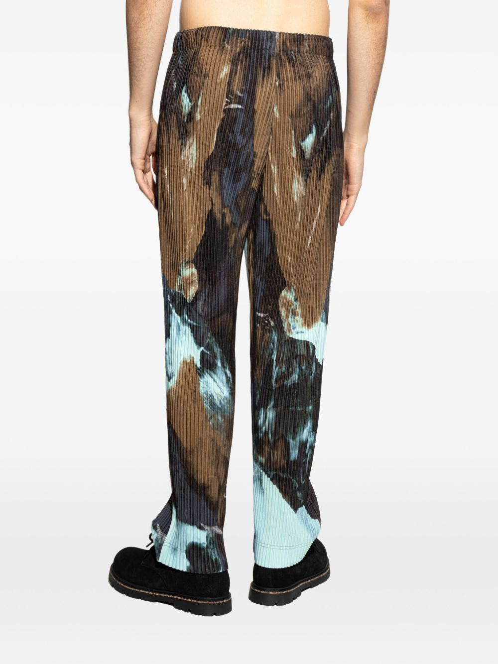 pleated abstract-print trousers - 4