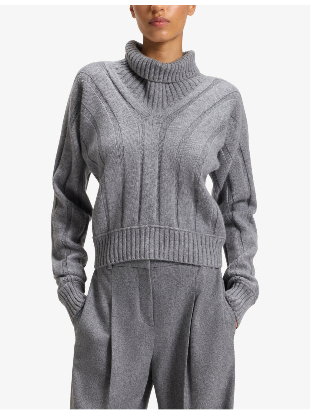 Roll-Neck Long-Sleeve Knitted Wool And Cashmere Jumper - 3