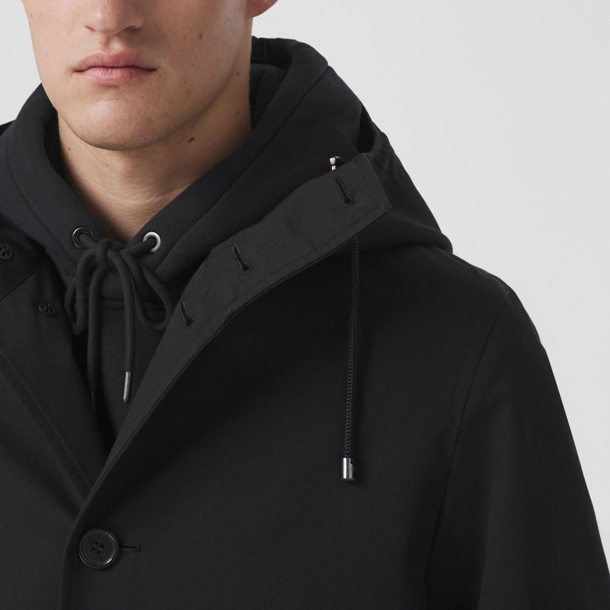 Cotton Gabardine Hooded Car Coat - 2