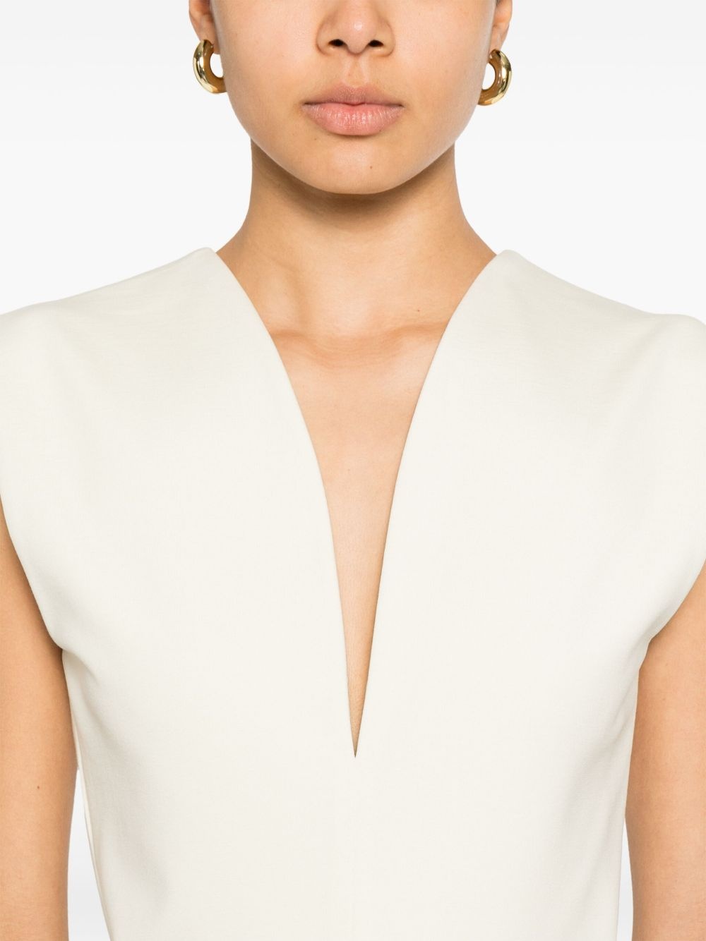 deep V-neck top - 5