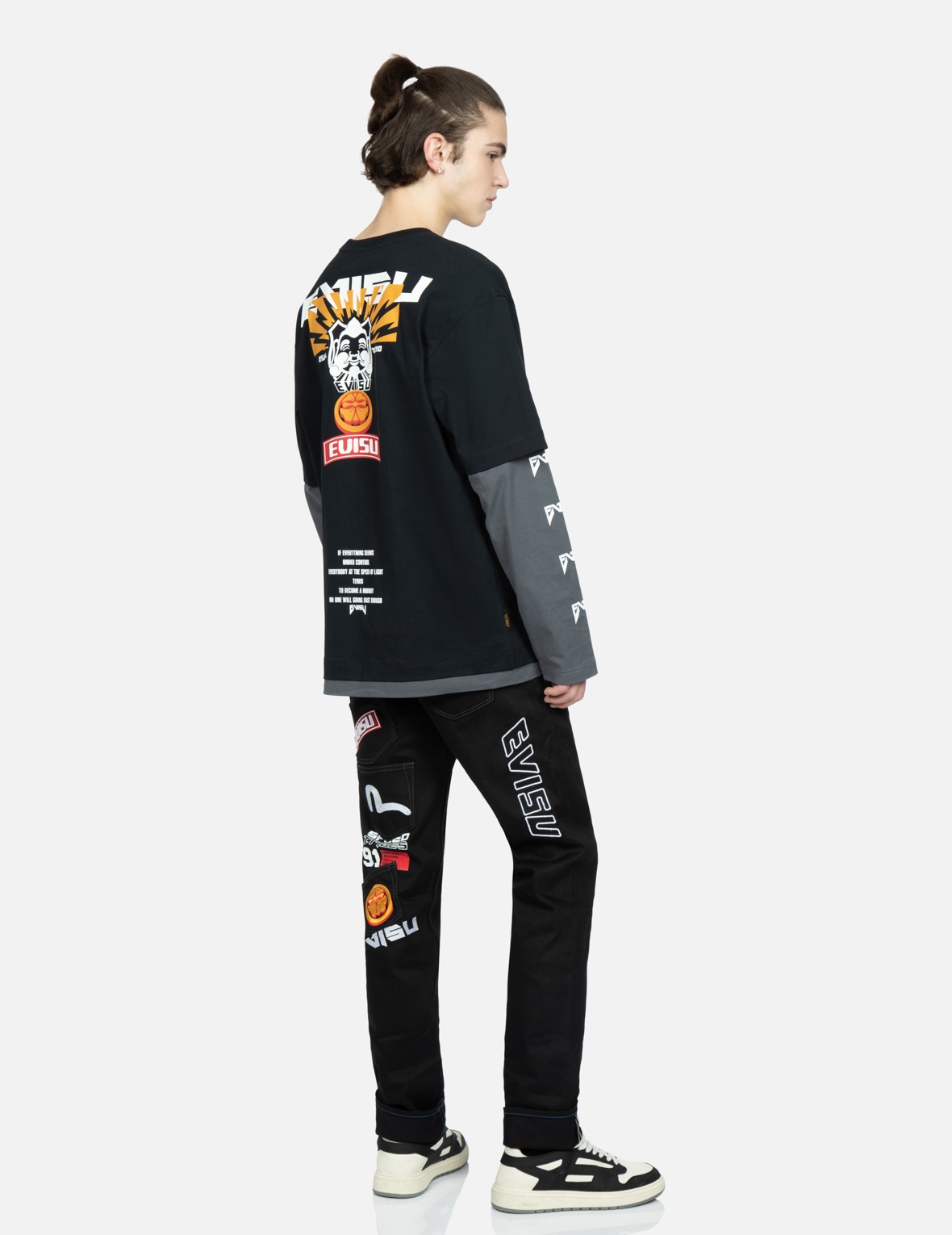 MULTI-LOGO EMBROIDERY SLIM-FIT JEANS #2010 - 3