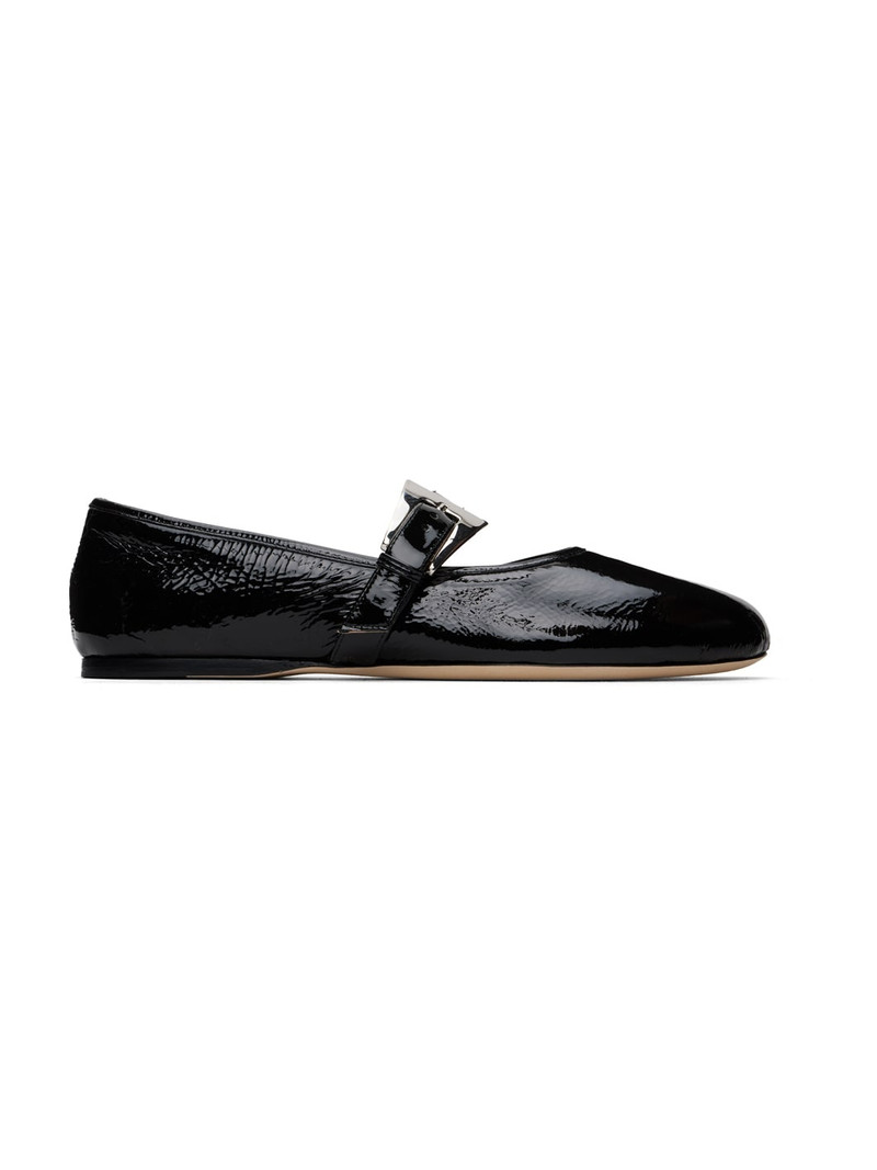 Black Sveva Buckle Ballerina Flats 1
