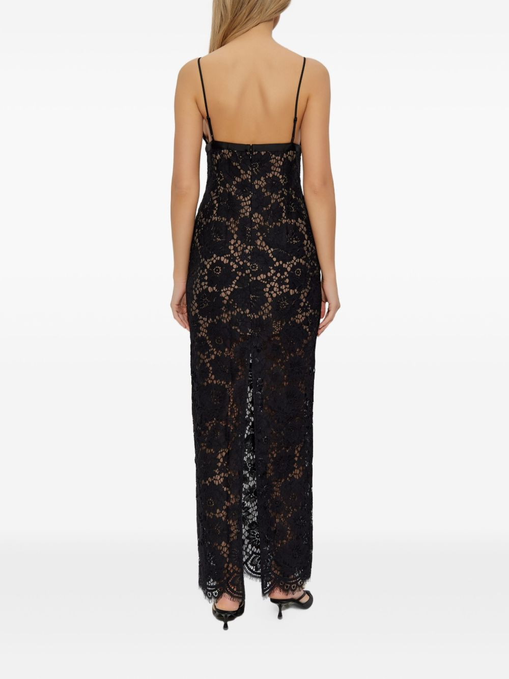lace-panelled maxi dress - 3