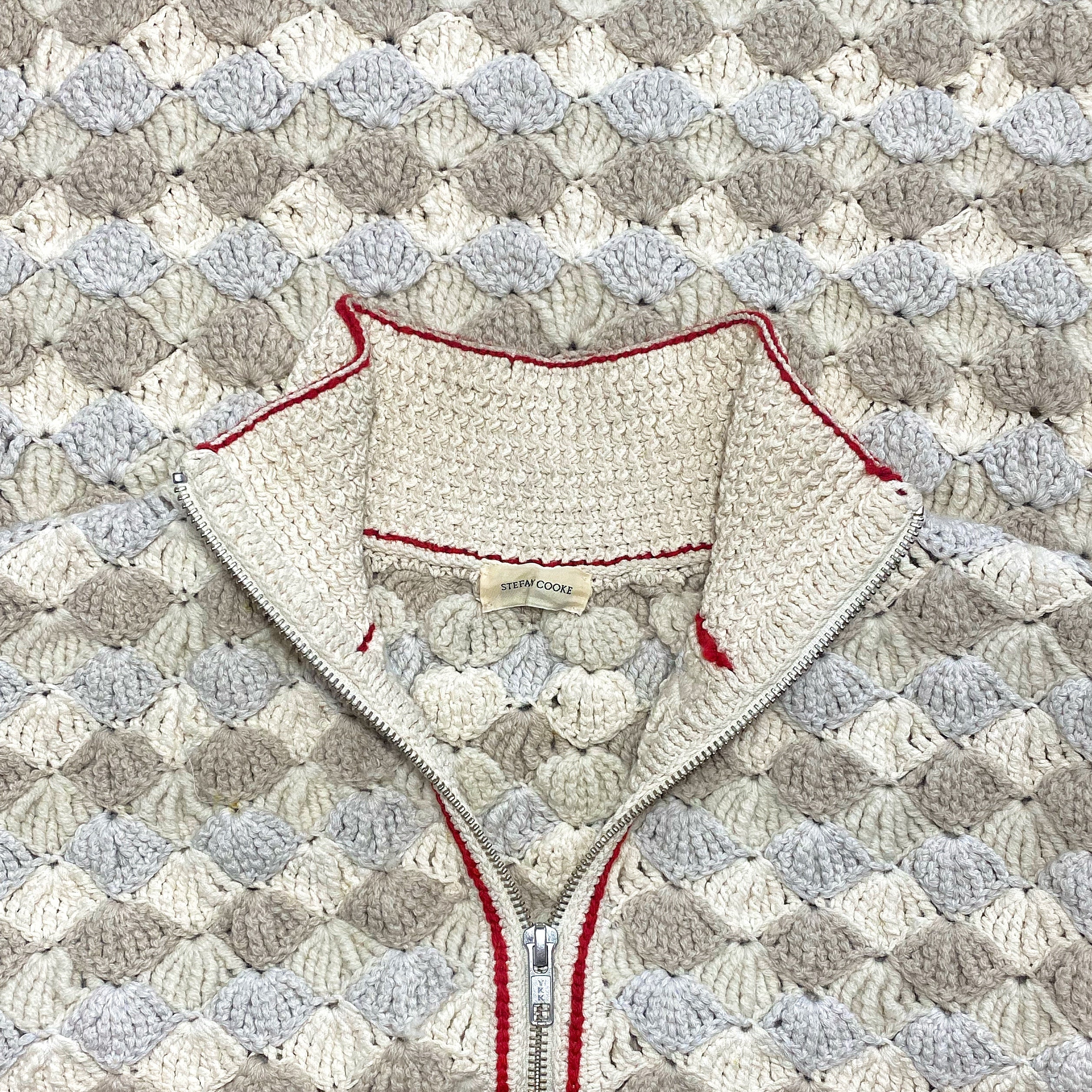 Stefan Cooke Crochet Knit Half Zip Jumper Medium - 3