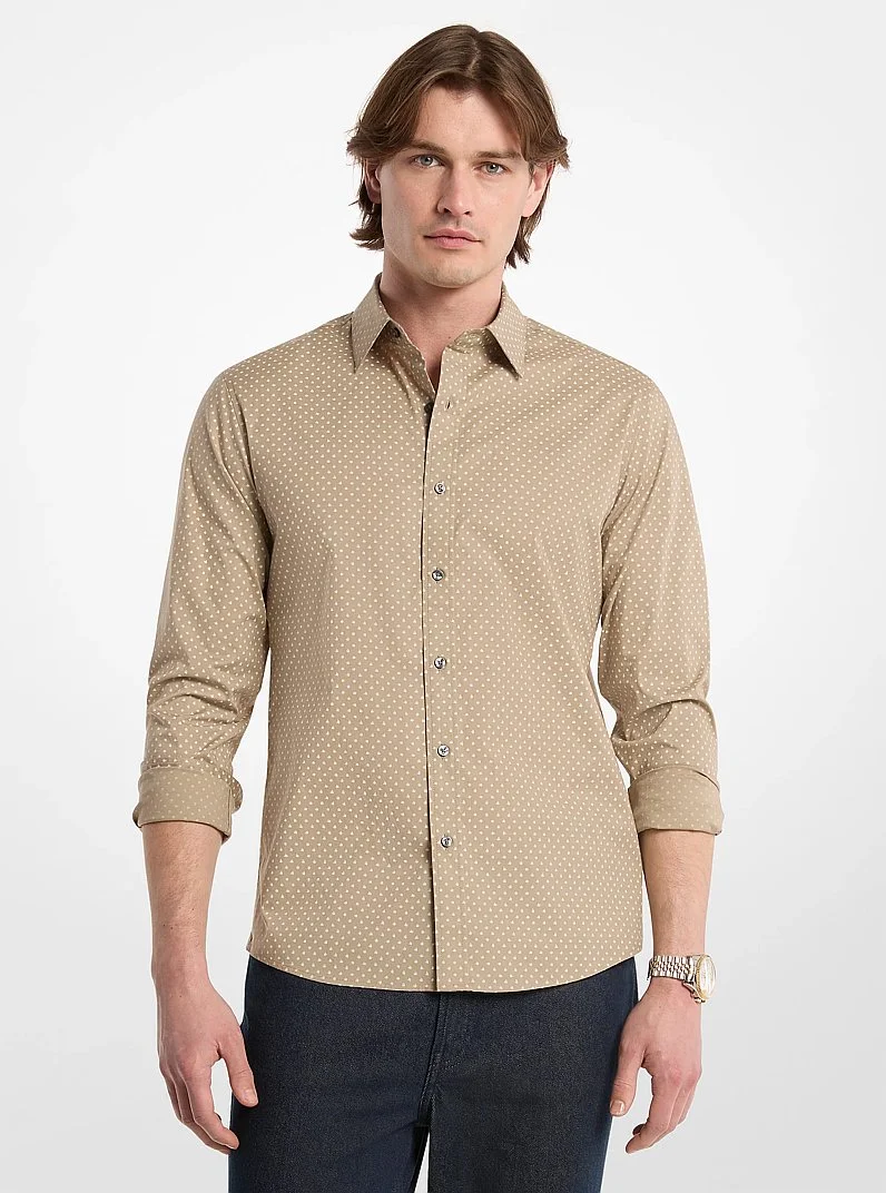 Polka Dot Stretch Cotton Shirt - 1