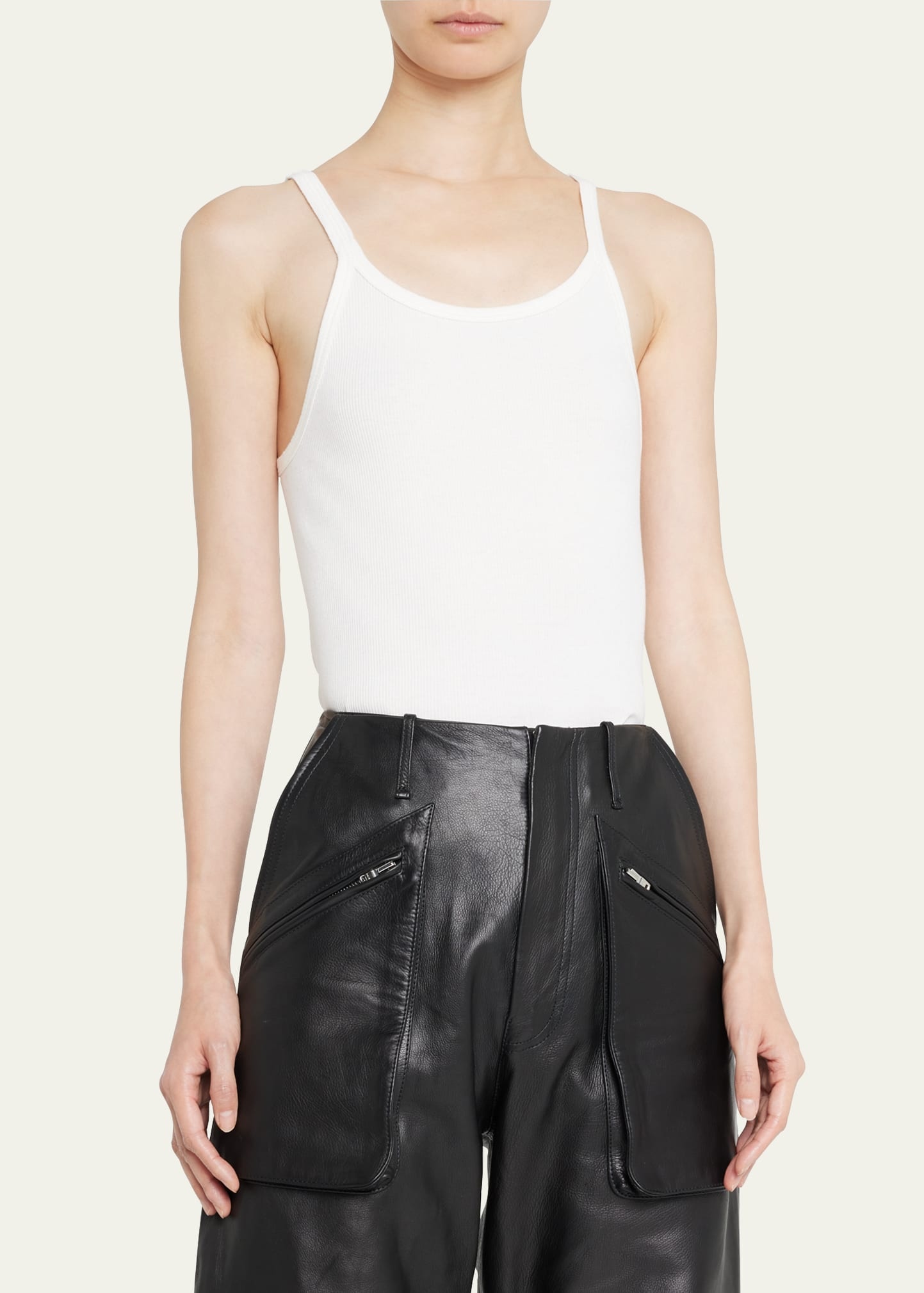 Cropped Rib Tank Top - 4