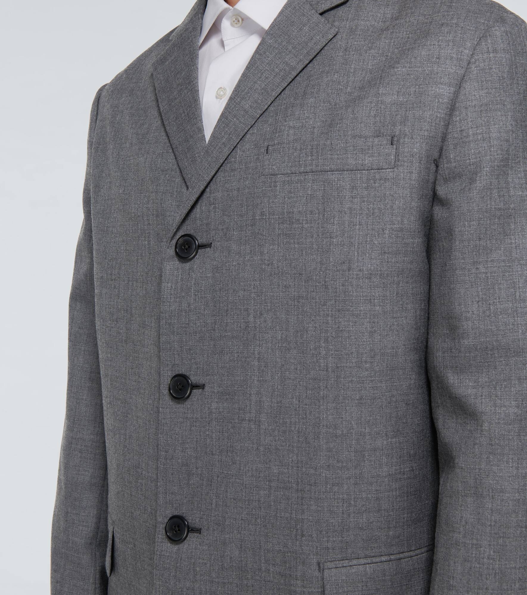 Single-breasted wool coat - 5