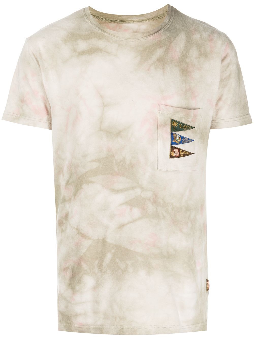 logo-patch tie-dye T-shirt - 1