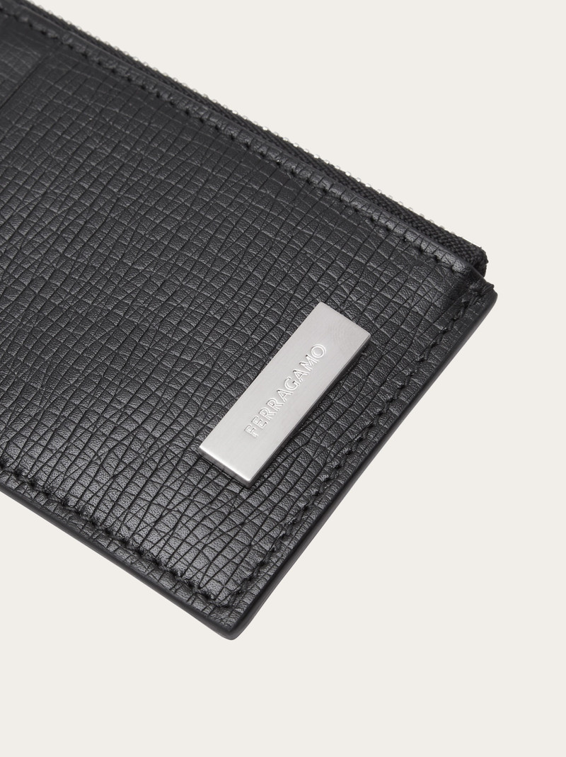 FERRAGAMO Credit card holder with custom metal plate outlook