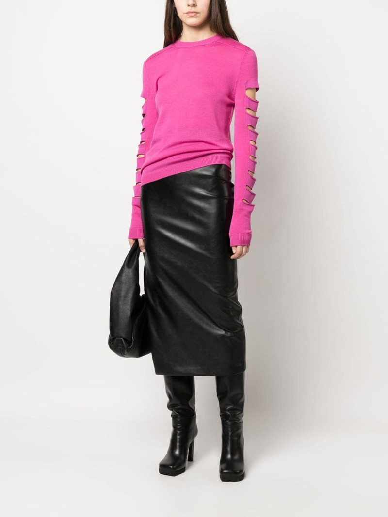Rick Owens ribbed-trim cut-out jumper outlook
