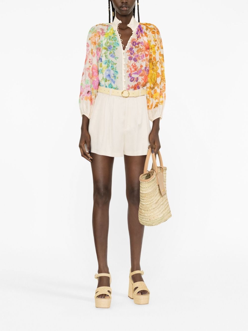 floral-print ramie blouse - 2